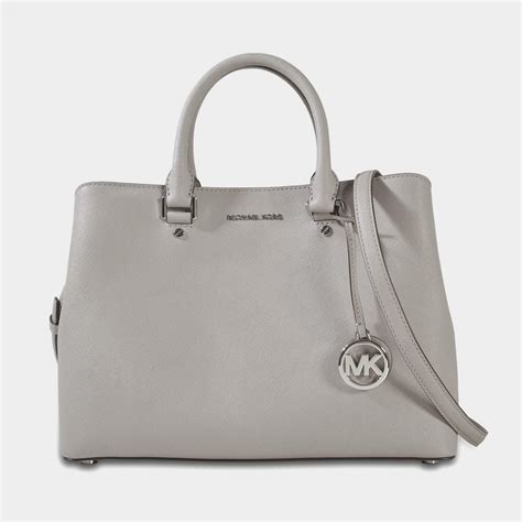 michael kors savannah large satchel pearl grey|Michael Kors.